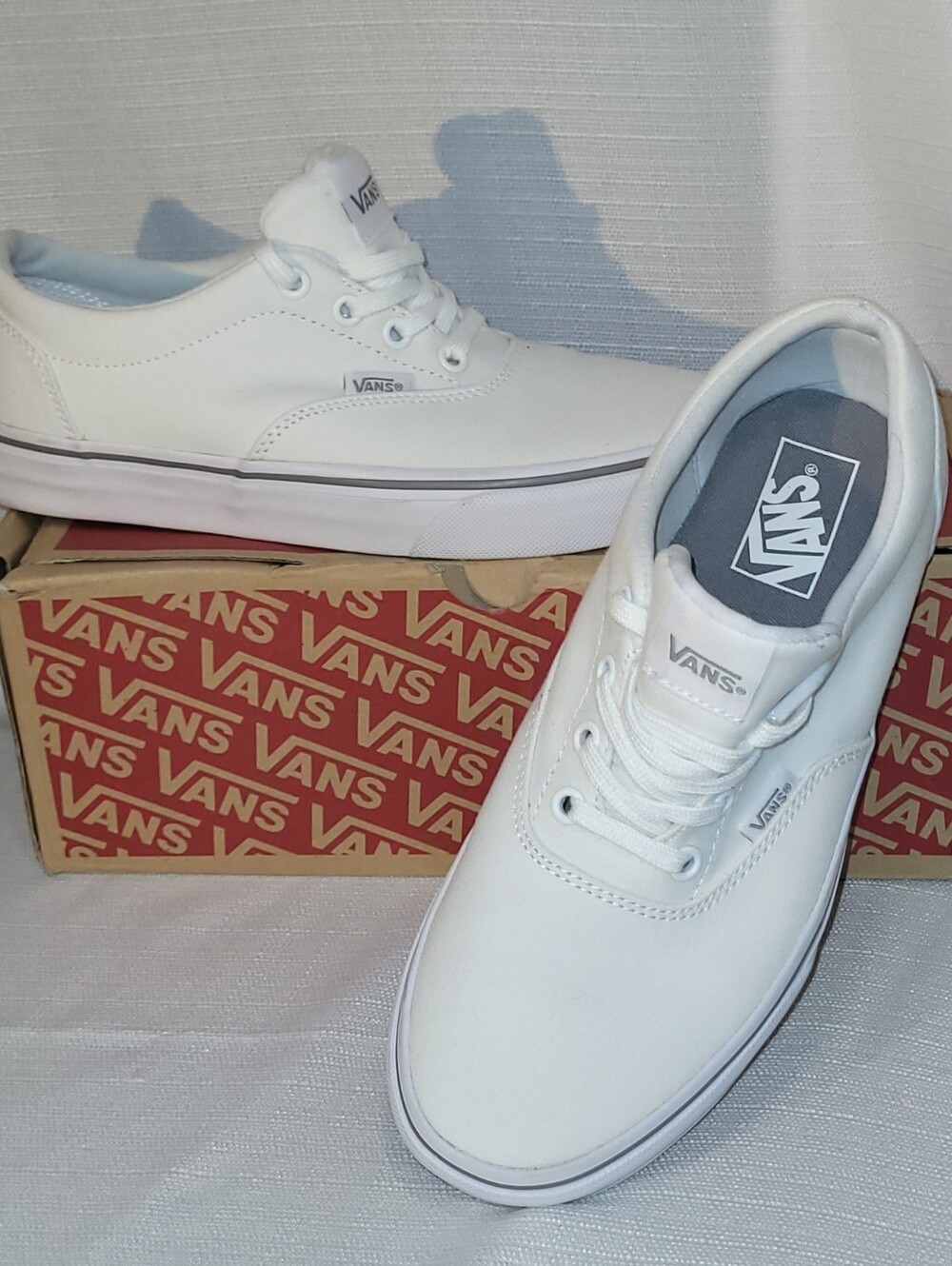 Vans Women’s White Low-Top Canvas Sneakers
